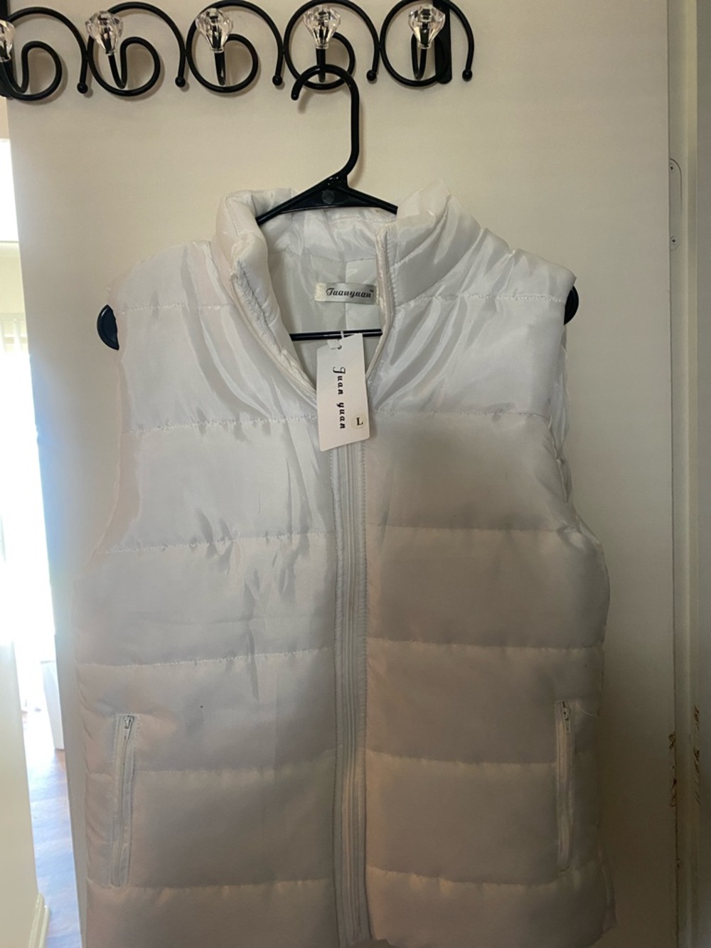 White Quilted Puffer Vest